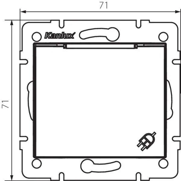 Socket Outlet Earthed - With Protection Cover - FireProof Plastic DOMO