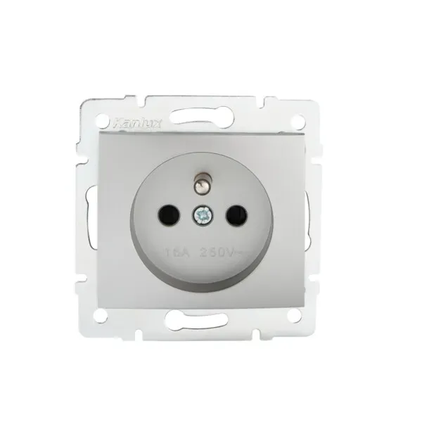 Type E single power socket with contact protection DOMO