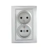 Type E double power socket, complete DOMO