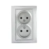 Double Socket Outlet 16A - 250V~e-Without Earth DOMO