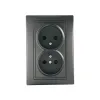 Type E double power socket, complete DOMO