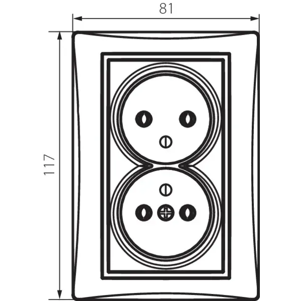 Type E double power socket, complete DOMO