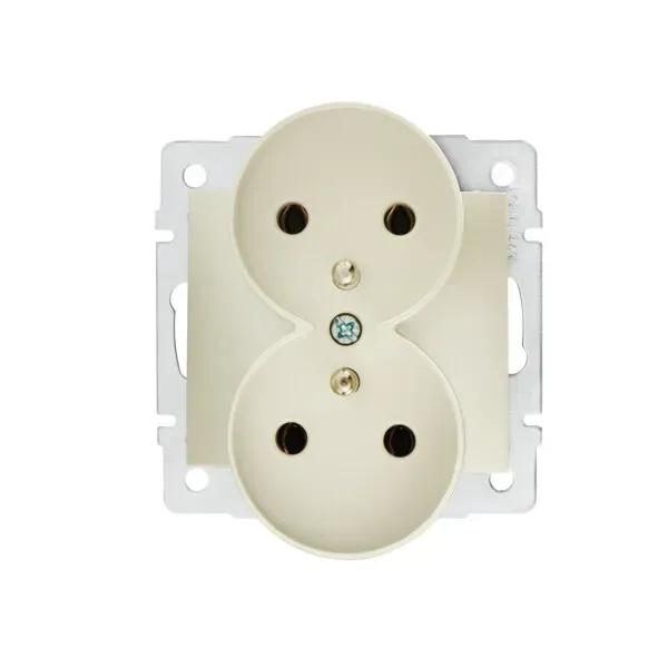 Type E double power socket with earthing terminal DOMO