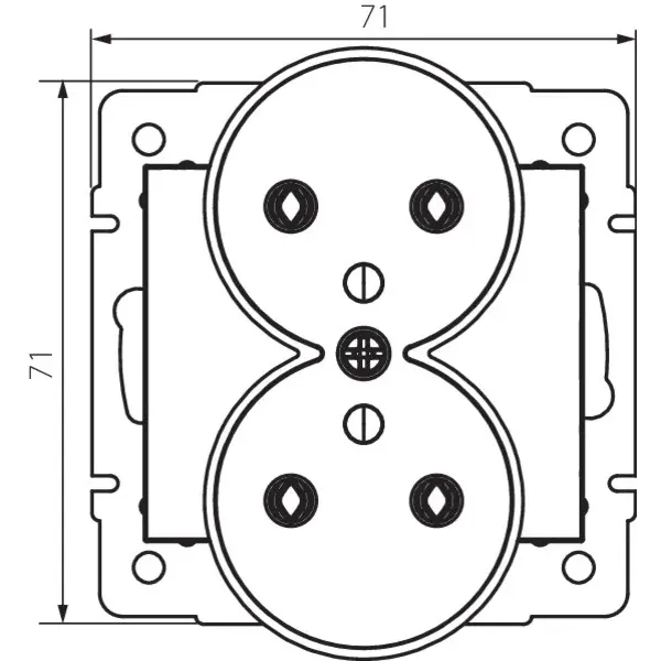 Type E double power socket with earthing terminal DOMO