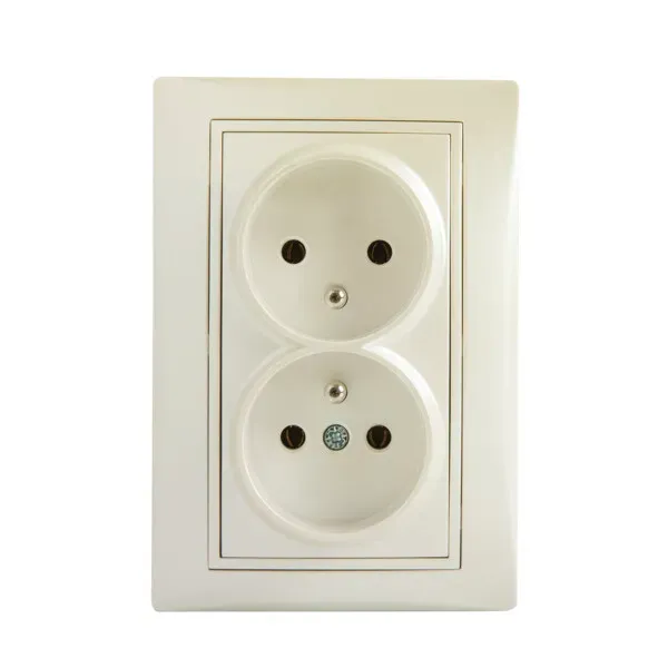 Type E double power socket, complete DOMO