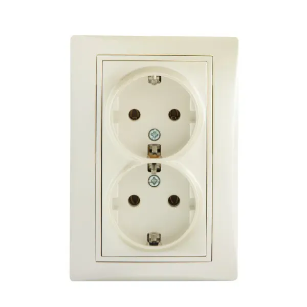 Double Socket Outlet 16A - 250V~ Schuko Type-Earthed DOMO