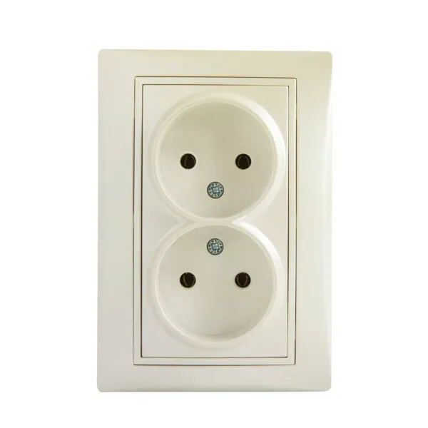 Double Socket Outlet 16A - 250V~e-Without Earth DOMO