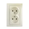 Double Socket Outlet 16A - 250V~e-Without Earth DOMO