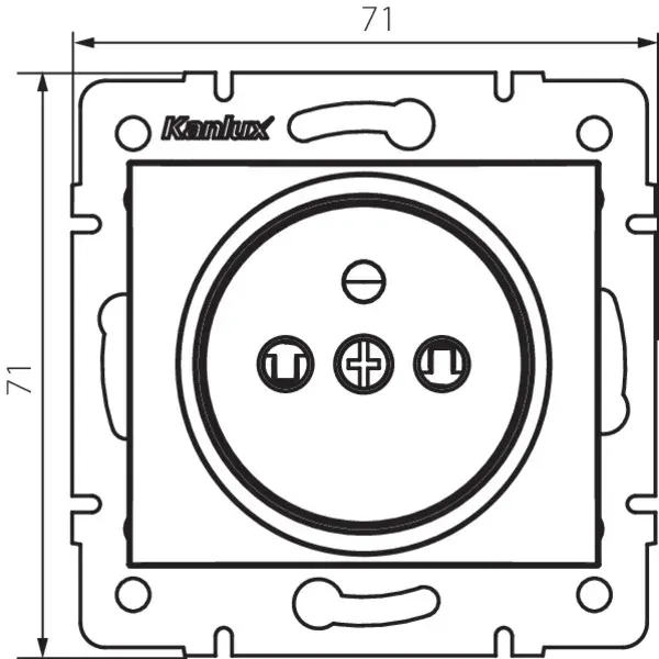 Type E single power socket with contact protection DOMO