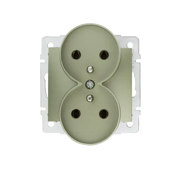 Type E double power socket with earthing terminal DOMO