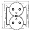 Type E double power socket with earthing terminal DOMO