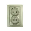 Type E double power socket, complete DOMO