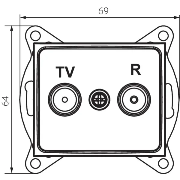 Radio/TV loop-through wall socket DOMO