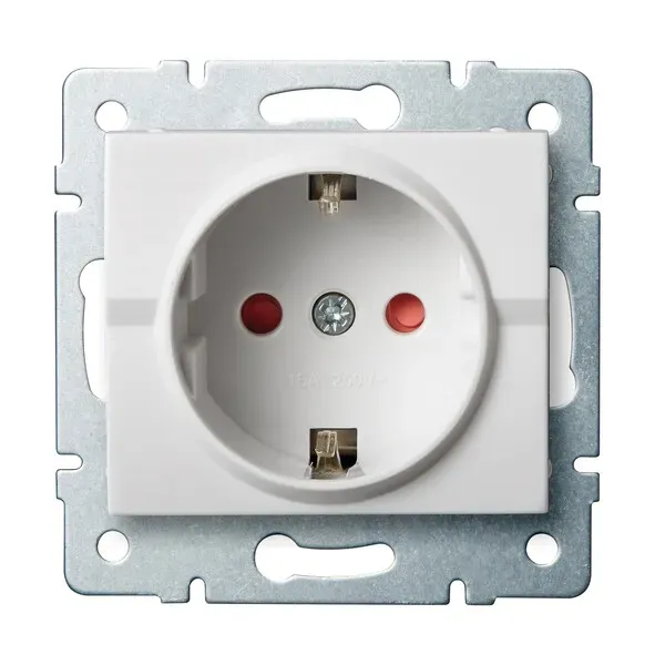 Schuko single power socket with contact protection LOGI