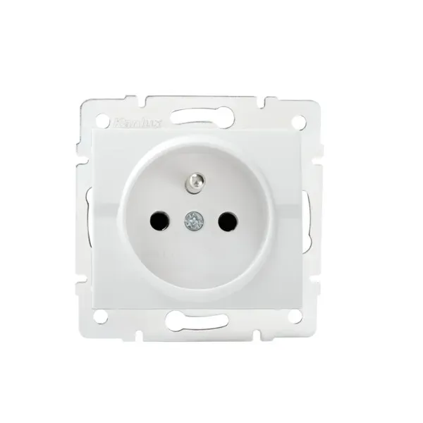 Type E single power socket with contact protection LOGI