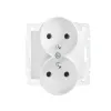 Type E double power socket with earthing terminal LOGI