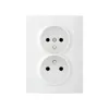 Type E double power socket, complete, with contact protection LOGI