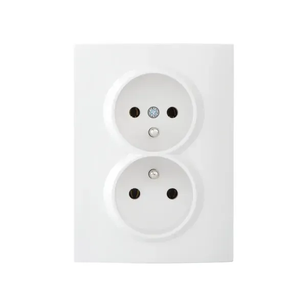 Type E double power socket, complete LOGI