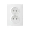 Type E double power socket, complete LOGI