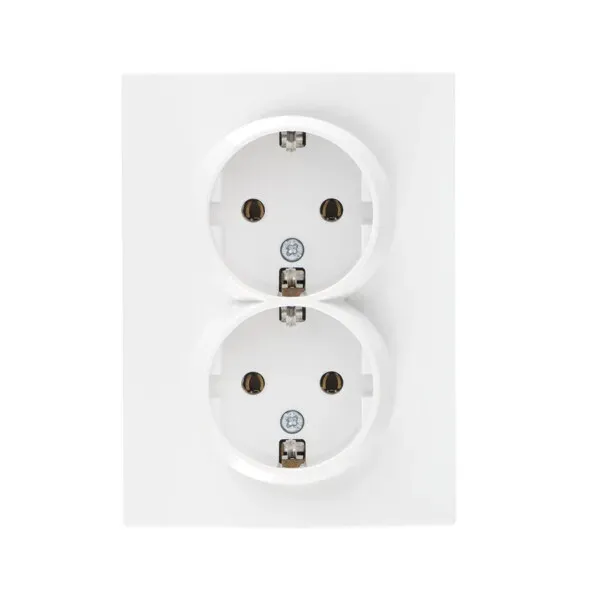 Double Socket Outlet 16A - 250V~ Schuko Type-Earthed LOGI