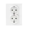 Double Socket Outlet 16A - 250V~ Schuko Type-Earthed LOGI