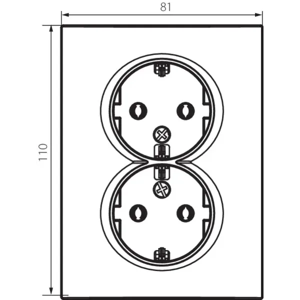 Double Socket Outlet 16A - 250V~ Schuko Type-Earthed LOGI