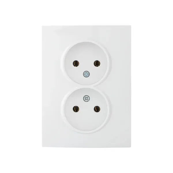 Double Socket Outlet 16A - 250V~e-Without Earth LOGI