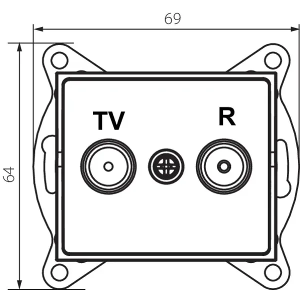 Radio/TV loop-through wall socket LOGI