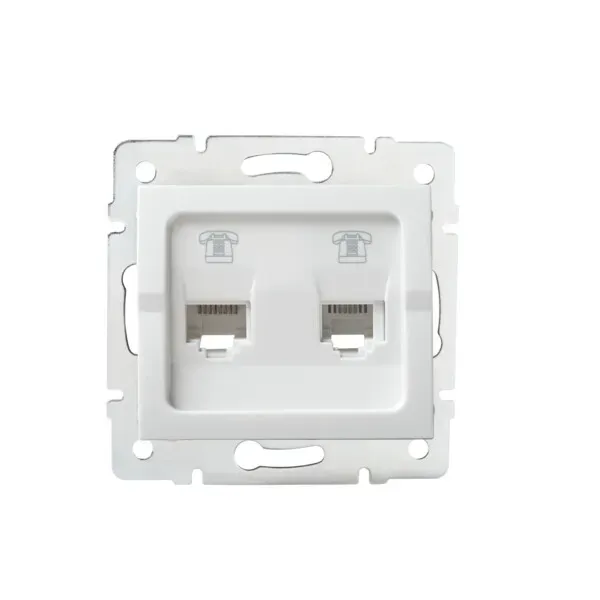 Double Numeric Telephone Socket Outlet (2pcs RJ11) LOGI