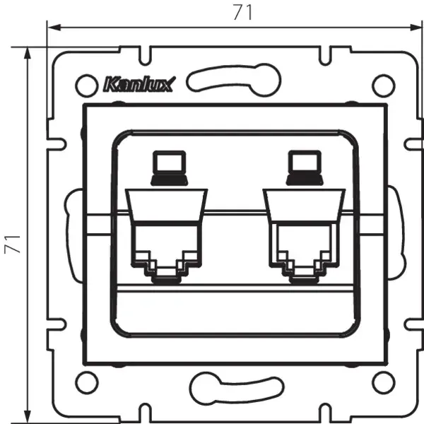 Double computer socket, independent (2x RJ45Cat 5e Jack) LOGI