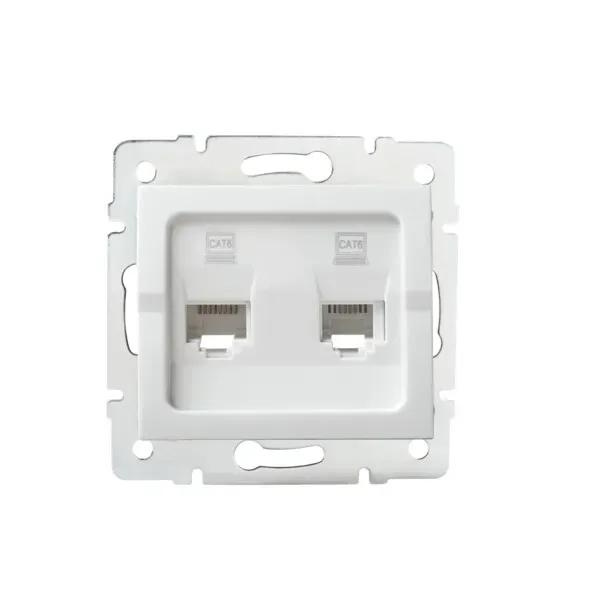 Double computer socket, independent (2x RJ45Cat 6 Jack) LOGI