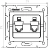 Double computer socket, independent (2x RJ45Cat 6 Jack) LOGI