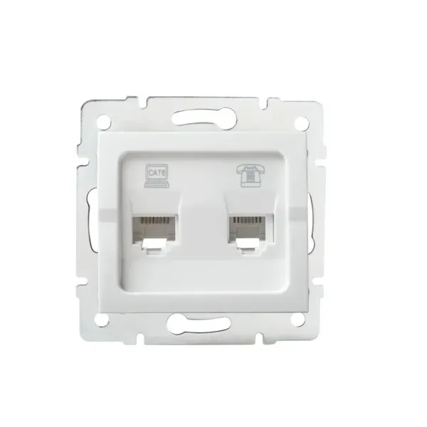 Computer and telephone socket (RJ45 Cat 6+RJ11) LOGI