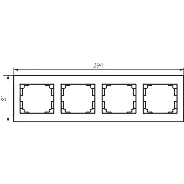 4 Gang Frame Horizontal - with wing LOGI