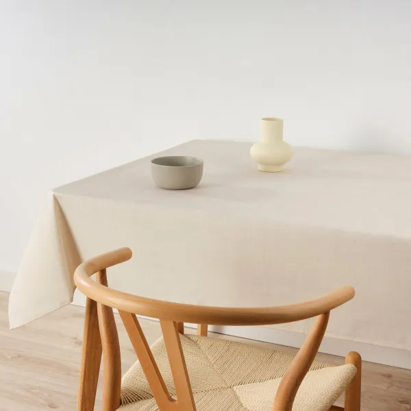 Stain-proof resined tablecloth Belum Liso Beige 150 x 150 cm