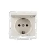 Socket Outlet Earthed - With Protection Cover - FireProof Plastic LOGI