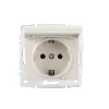 Socket Outlet Earthed - With Protection Cover - FireProof Plastic LOGI