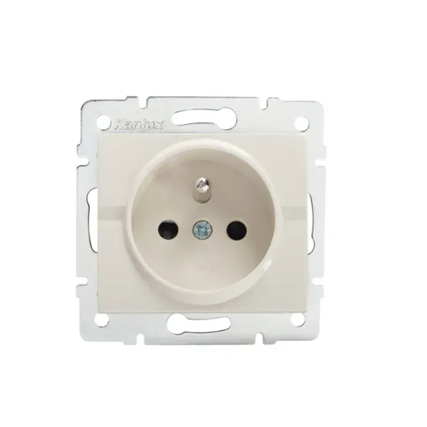 Type E single power socket with contact protection LOGI