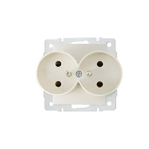 Type E double power socket with earthing terminal LOGI