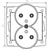 Type E double power socket with earthing terminal LOGI