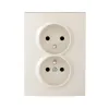 Type E double power socket, complete, with contact protection LOGI