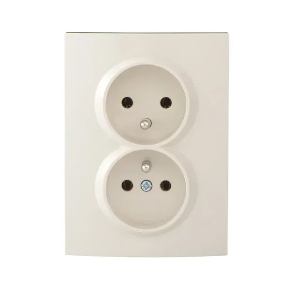 Type E double power socket, complete LOGI