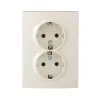 Double Socket Outlet 16A - 250V~ Schuko Type-Earthed LOGI