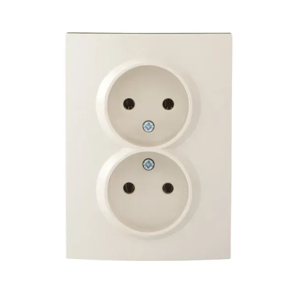 Double Socket Outlet 16A - 250V~e-Without Earth LOGI