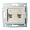 Double Numeric Telephone Socket Outlet (2pcs RJ11) LOGI