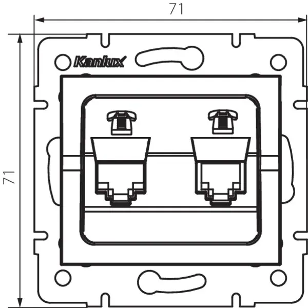 Double Numeric Telephone Socket Outlet (2pcs RJ11) LOGI