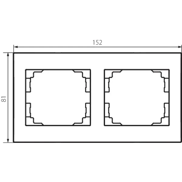 2 Gang Frame Horizontal -with wing LOGI