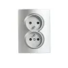 Type E double power socket, complete LOGI