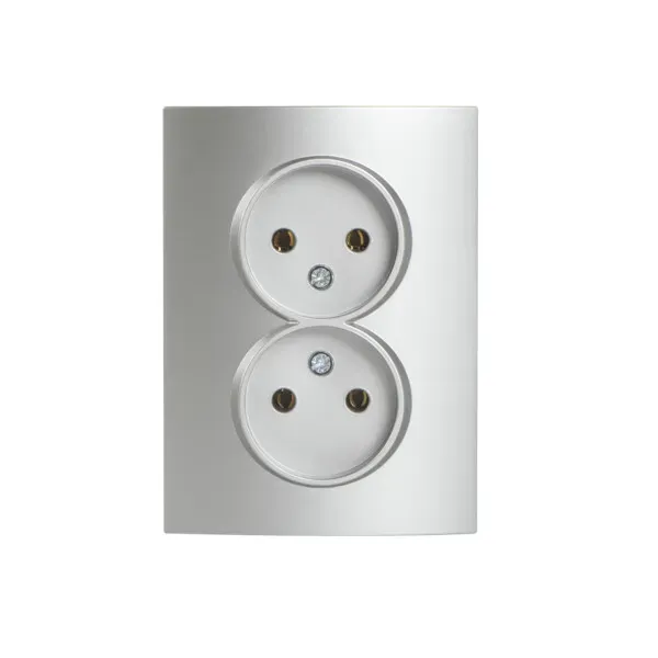 Double Socket Outlet 16A - 250V~e-Without Earth LOGI