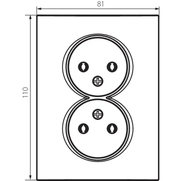 Double Socket Outlet 16A - 250V~e-Without Earth LOGI